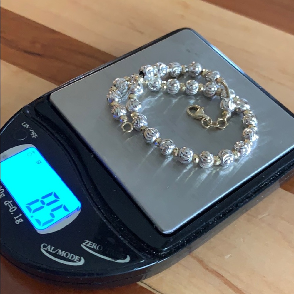 14k solid yellow and white gold bracelet